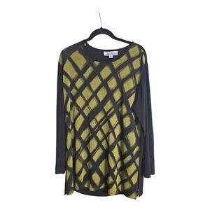 CAROLINE‎ ROSE Chartreuse & Black Tunic - Size Large